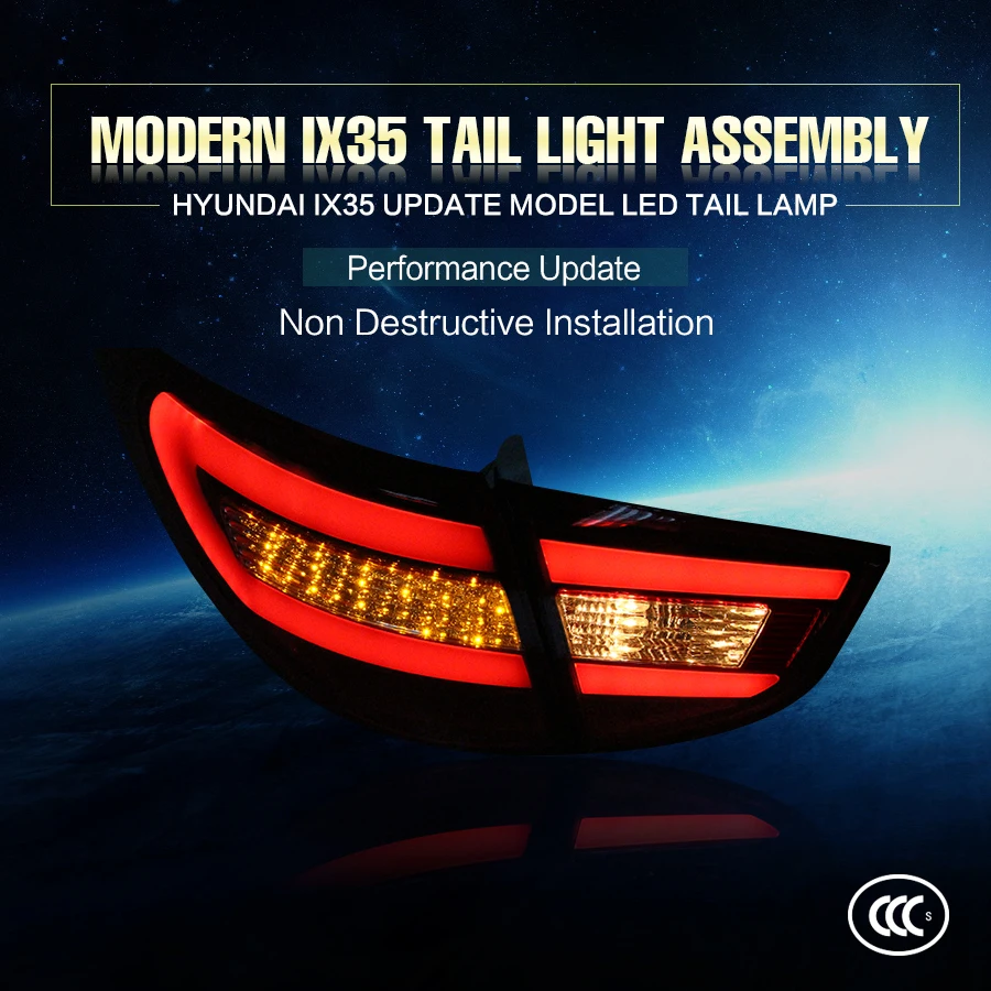 

Car Styling IX35 tail light lamp update  High Quality LED Rear lamp Assembly for IX35 2010-2015year Red Brake light turn light