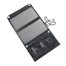 Solar Panel 15W Portable Solar Charger Waterproof 5V Solar Panel Dual USB Ports Solar Charger Power Bank for Mobile Iphone black