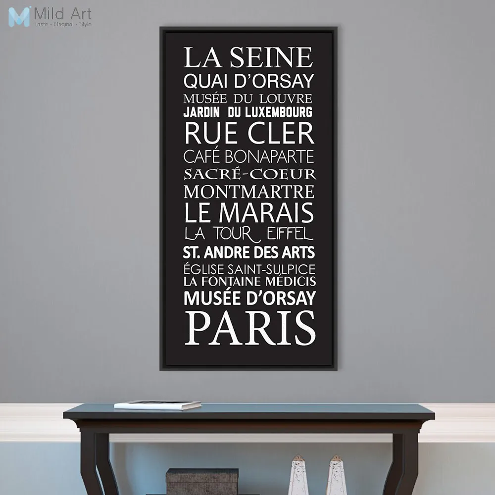 Moderne Minimaliste Noir Blanc Francais Paris Voyage Typographie Citations Art Imprimer Affiche Mur Photo Toile Peinture Barre Decor A La Maison Aliexpress