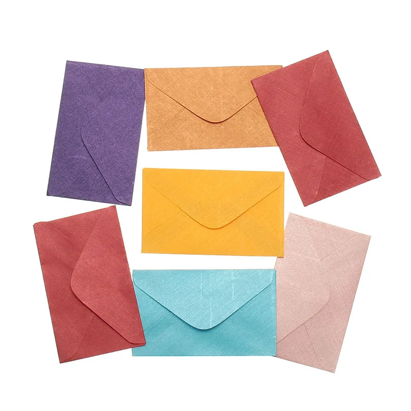 

Kicute 50Pcs Retro Design Small Colored Blank Mini Paper Envelopes Wedding Party Invitation Envelope Greeting Cards Envelope