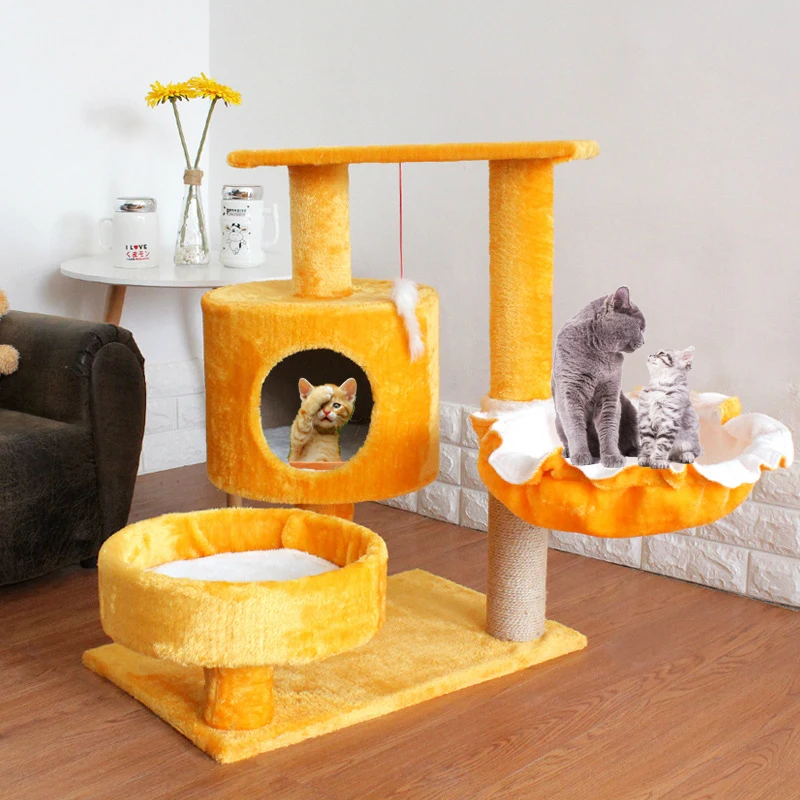

Pet Cat Scratcher Tree Tower Climbing Post Shelf Board Sisal Cat Jumping Platform Play House Furniture Cats Scratching Posts Toy
