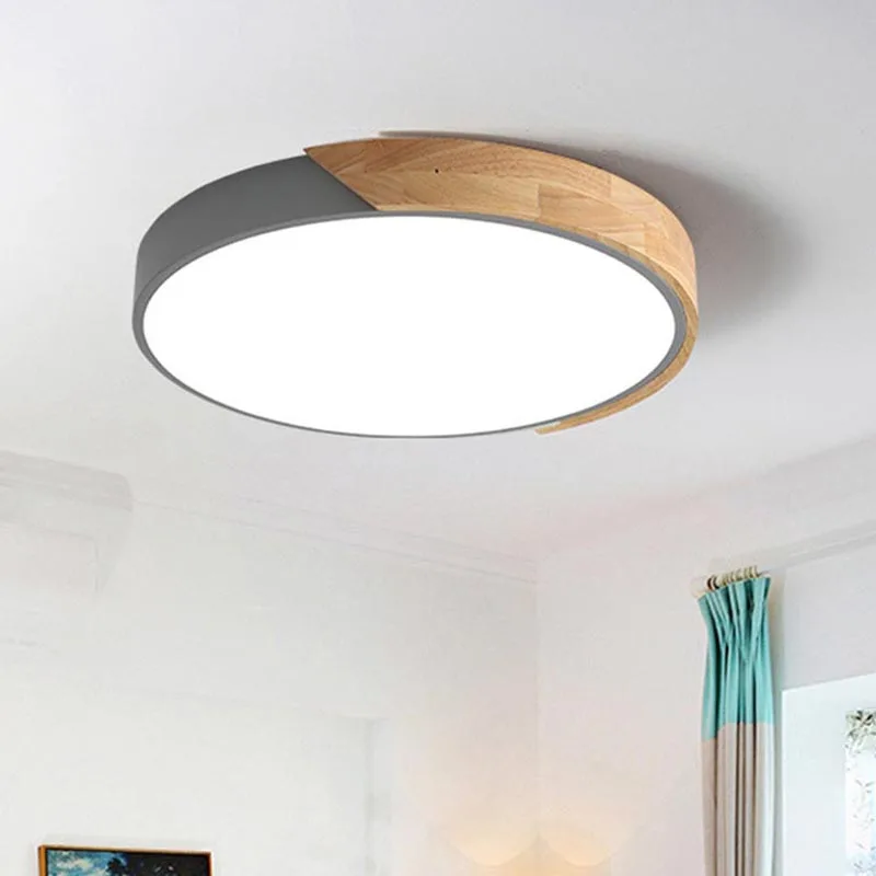 Nordic Style Modern Ceiling Light Metal Wood Acrylic Lights