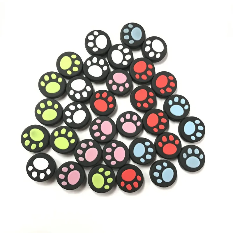 

4pcs/lot cartoon footmark NS Silicone Cap Thumb Stick Joystick Rubber Cover For Nintend Nintendo Switch Controller NS Joy-con