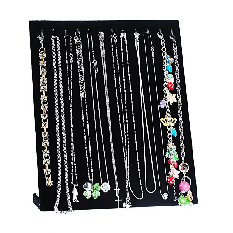 

IVYSHION Jewelry Storage Organizer Velvet Necklace Bracelet Chain Display Storage Rack Store Home Display Stand Holder Dropship