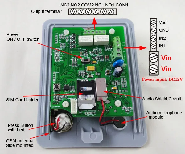 3g версия GSM-HOUSE черный цвет беспроводной gsm аудио домофон с сигнализацией и беспроводной gsm ворота Система доступа