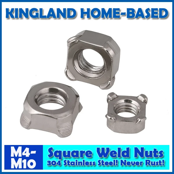 M4 M10 DIN928 Square Weld Nut 304 Stainless Steel Fasteners DIY Maintain LM015 Fast Shipping