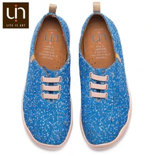 UIN Moguer/Повседневная парусиновая обувь для женщин; дышащие Лоферы без шнуровки; цвет розовый, синий; уличные кроссовки; модная обувь на плоской подошве