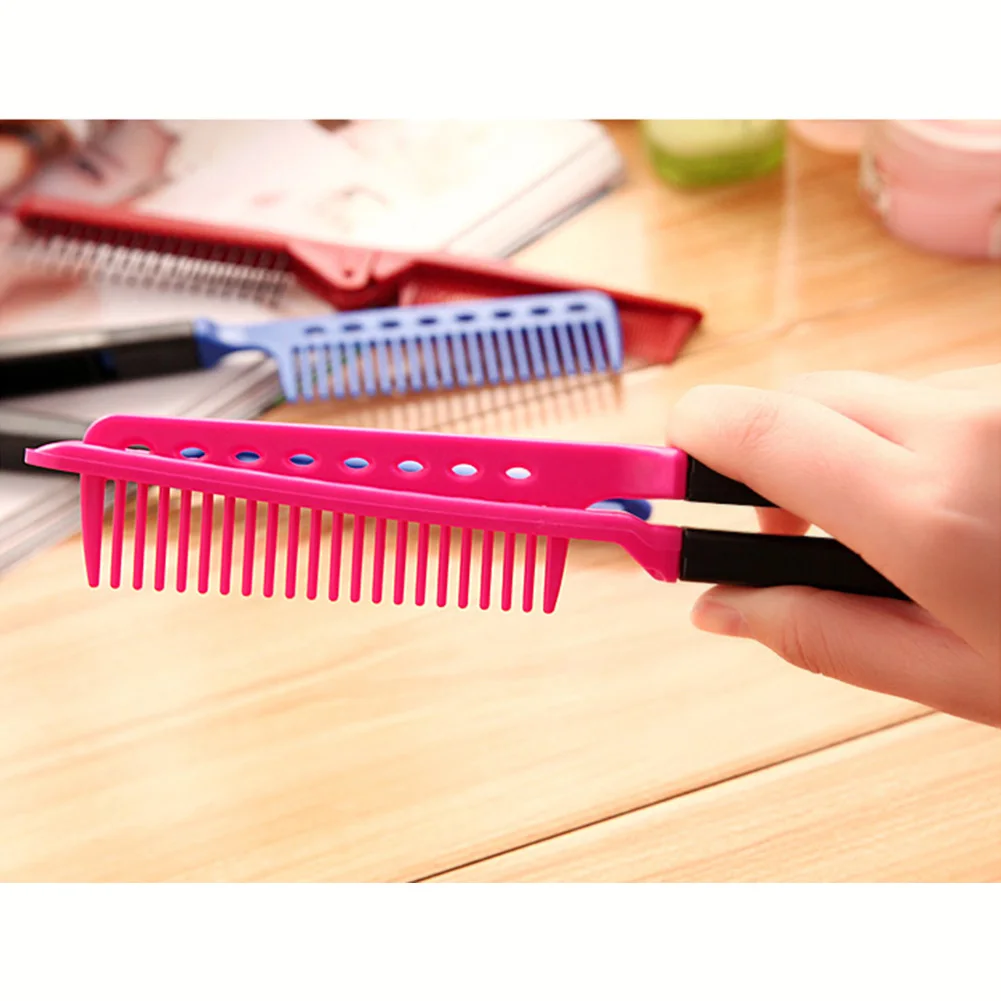 DIY Парикмахерская Антистатическая расческа, профессиональная расческа для волос, V тип, выпрямитель для волос, расческа, парикмахерская стрижка, инструмент для укладки волос