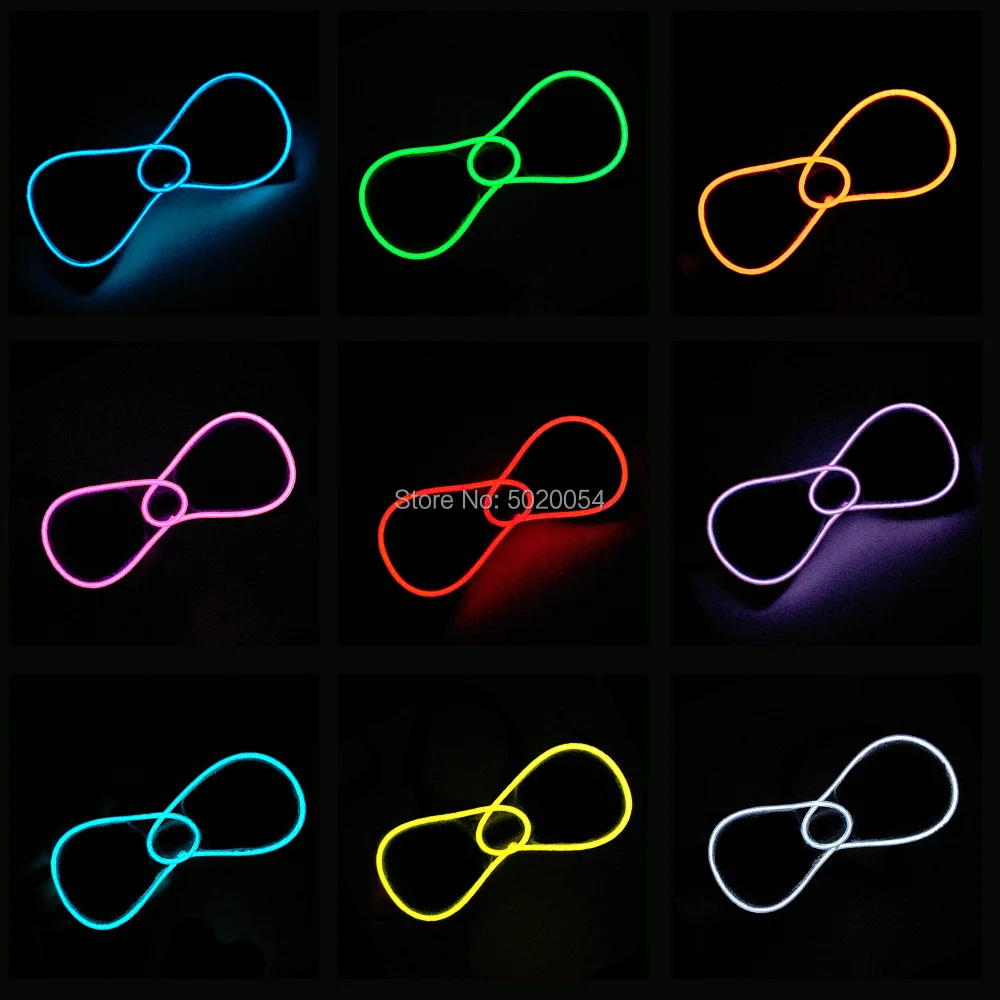 

New Style 10 Colors Choice Flashing Light Up LED Neon Bow Tie EL wire Glowing BowTie For Night Dance DJ Bar Decor