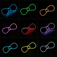 Стиль 10 Цвета выбор мигающий свет светодиодный неоновый галстук-бабочка, EL провода светящиеся галстук-бабочка для ночного вечерние танцевальные диджей бар Декор