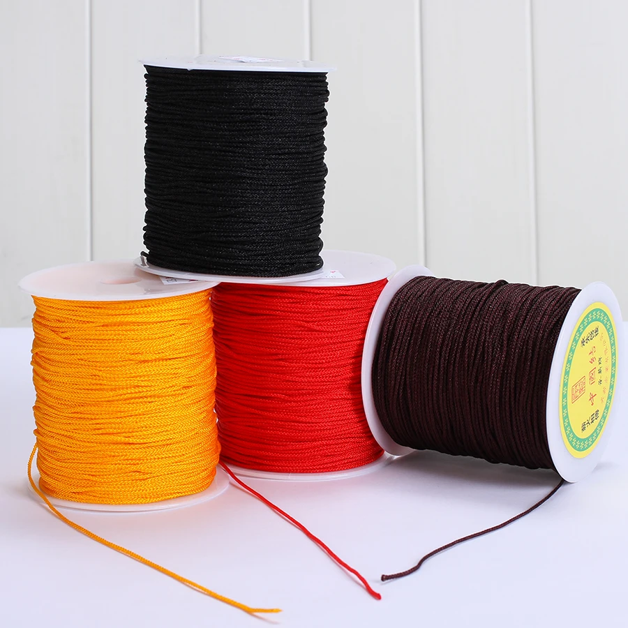 

10m/lots 1.5mm Nylon Weaving Thread Fadric Knot Knitting Rope Braided Diy Bracelet Necklace Jewelry Crafts Making Cord Materials