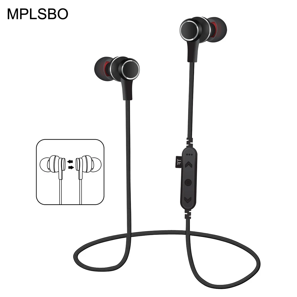 MPLSBO беспроводные наушники Bluetooth наушники стерео музыкальные наушники с микрофоном Поддержка SD карты шумоподавление металлическая гарнитура