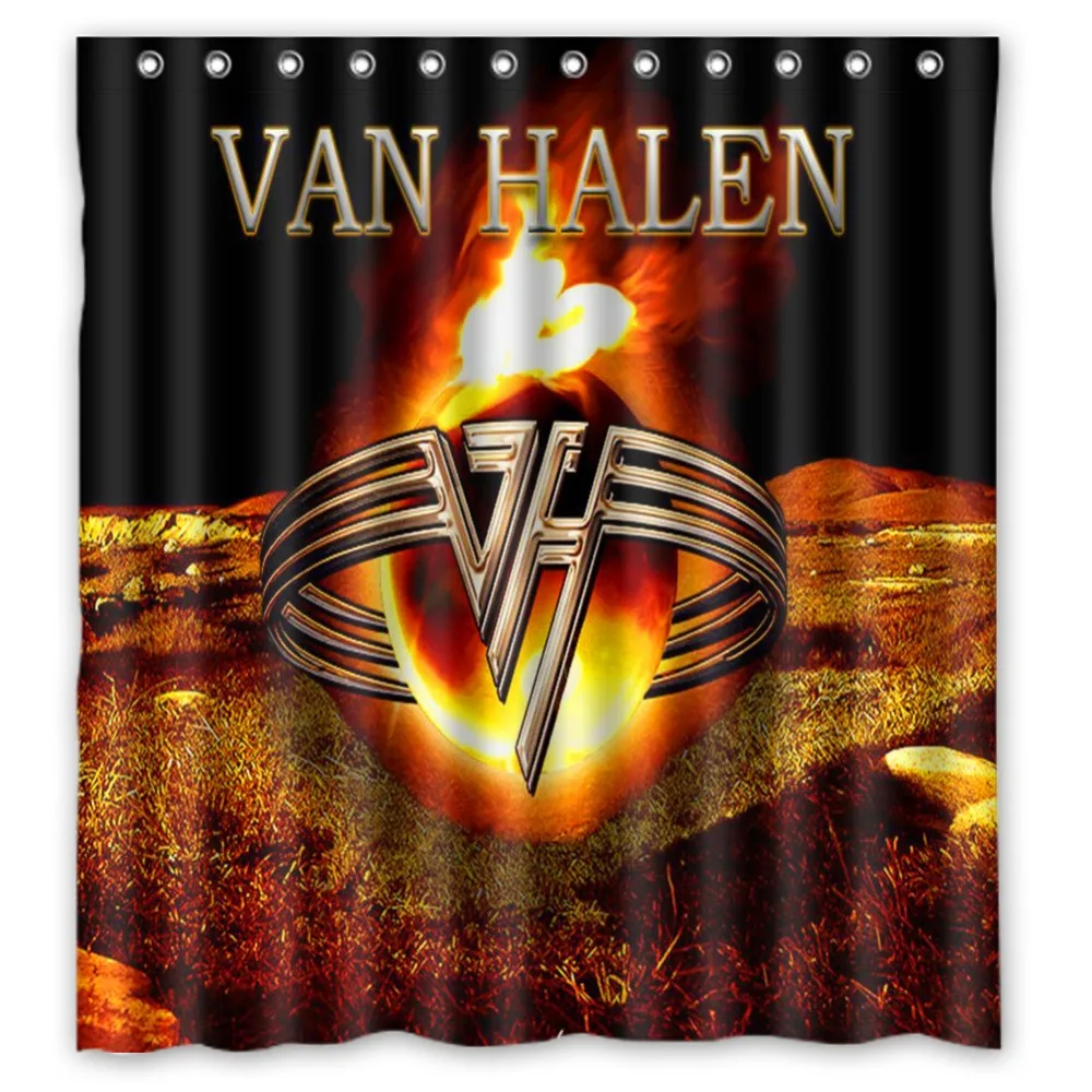 

Vixm Rock Band Shower Curtains Van Halen Fabric Bathroom Curtains 66x72 inch