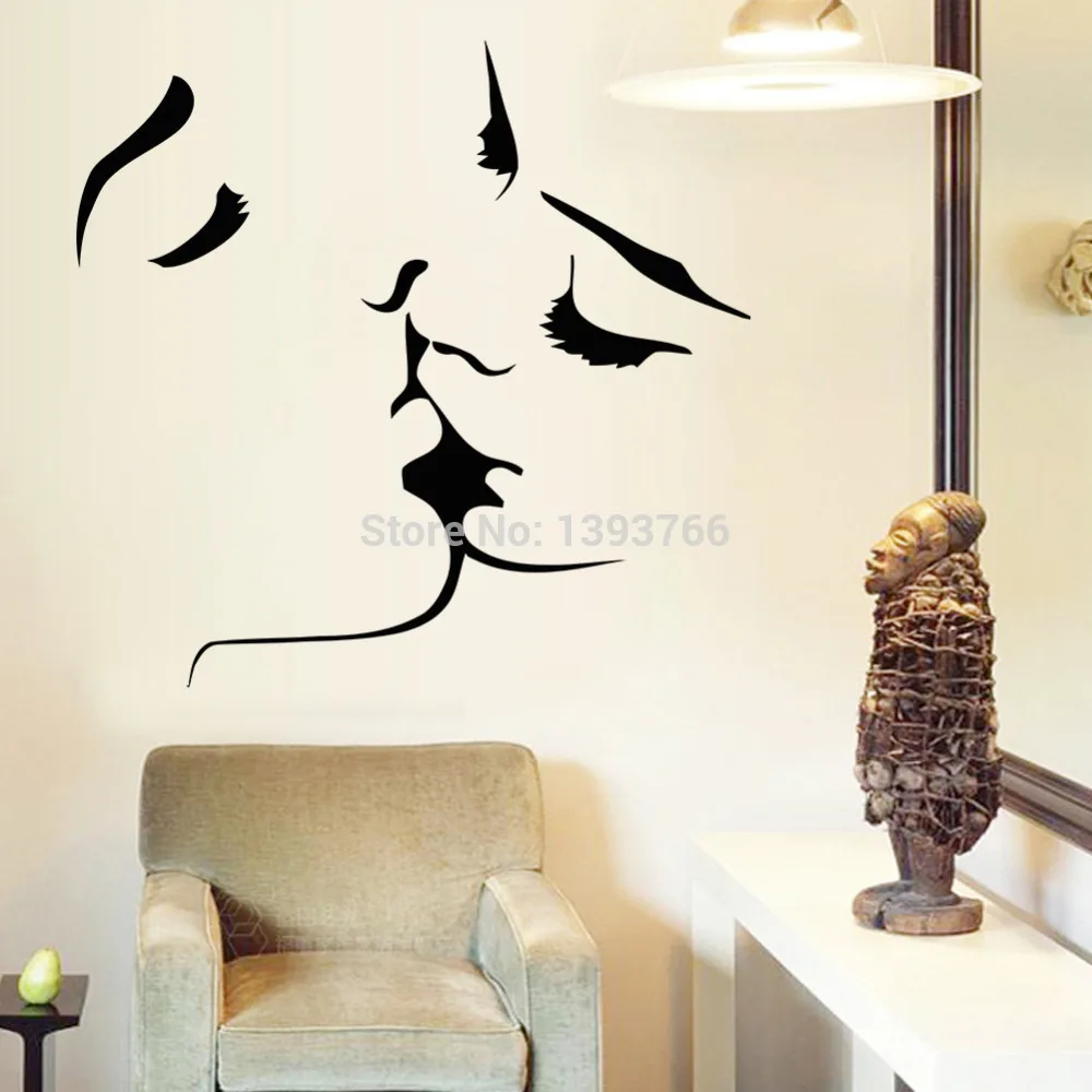 Couple Kiss wall stickers home decor 8468 wedding decoration wall