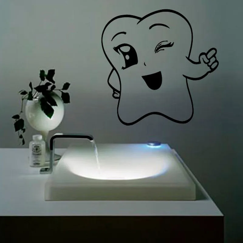 Tooth Wall Decals Cute Tooth Winking Decal Bathroom Design Interior