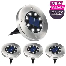 4 шт./компл. Холодный/теплый белый 8 светодиодный солнечный свет на открытом воздухе под землёй IP65 водонепроницаемые лампы для пути сада газон двор