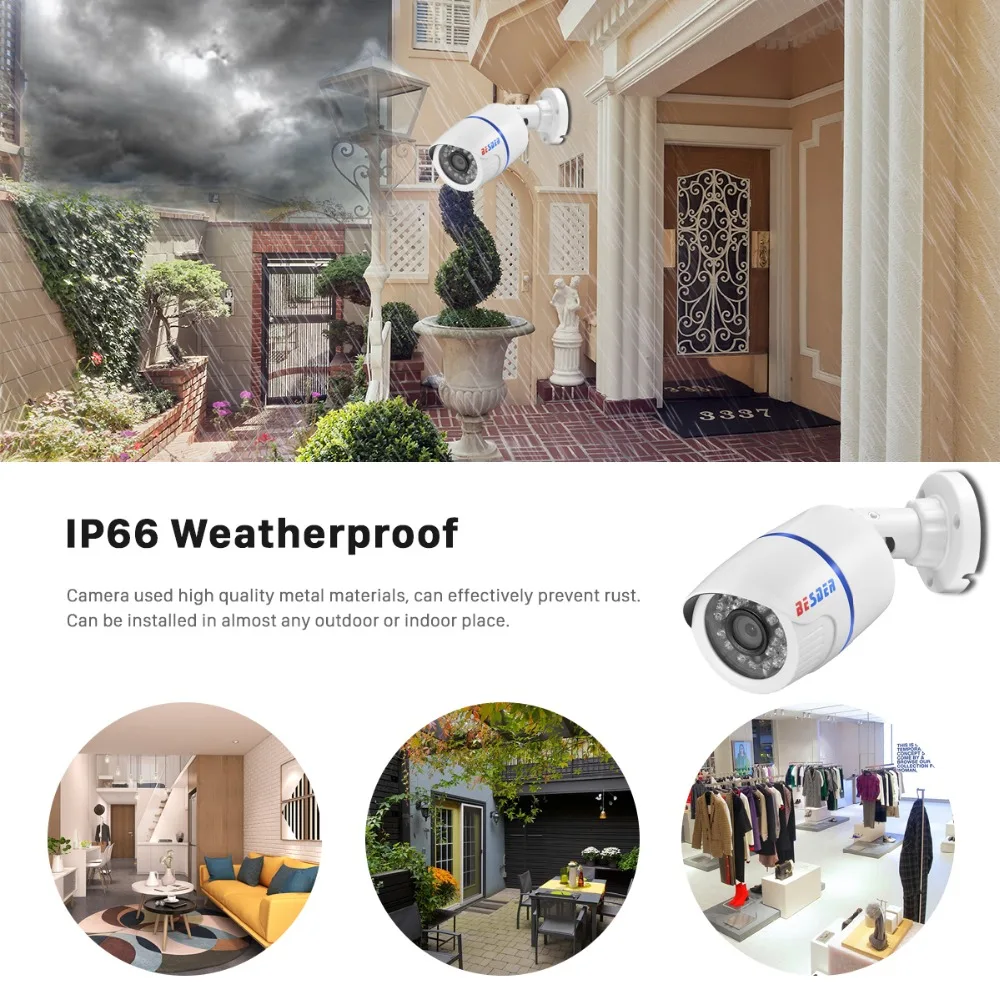 IP камера BESDER SONY IMX307 FHD 1080P H.265 цилиндрическая уличная Водонепроницаемая