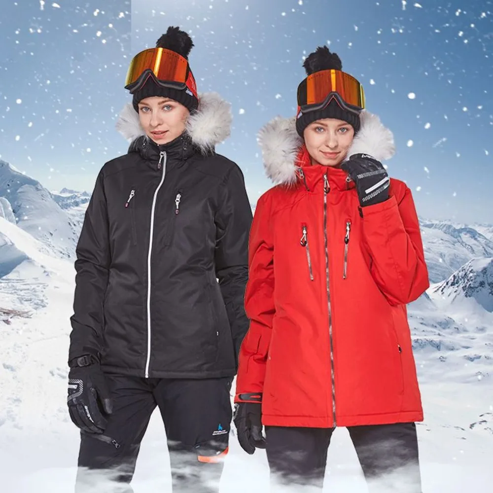 

phibee Ski Suit Waterproof Pants+Jacket Set Winter Sports Thickened Clothes Adult's Ski Suits