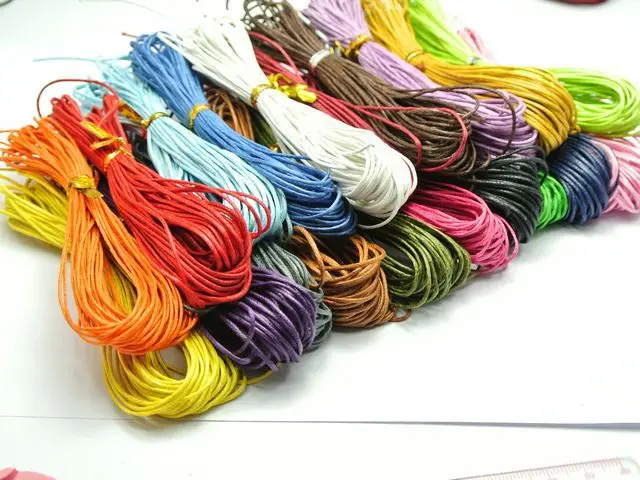 200 Meters Mixed Color Waxed Cotton Beading Cord 1mm Bracelet Necklace accessories 20 Color Jewelry decorative