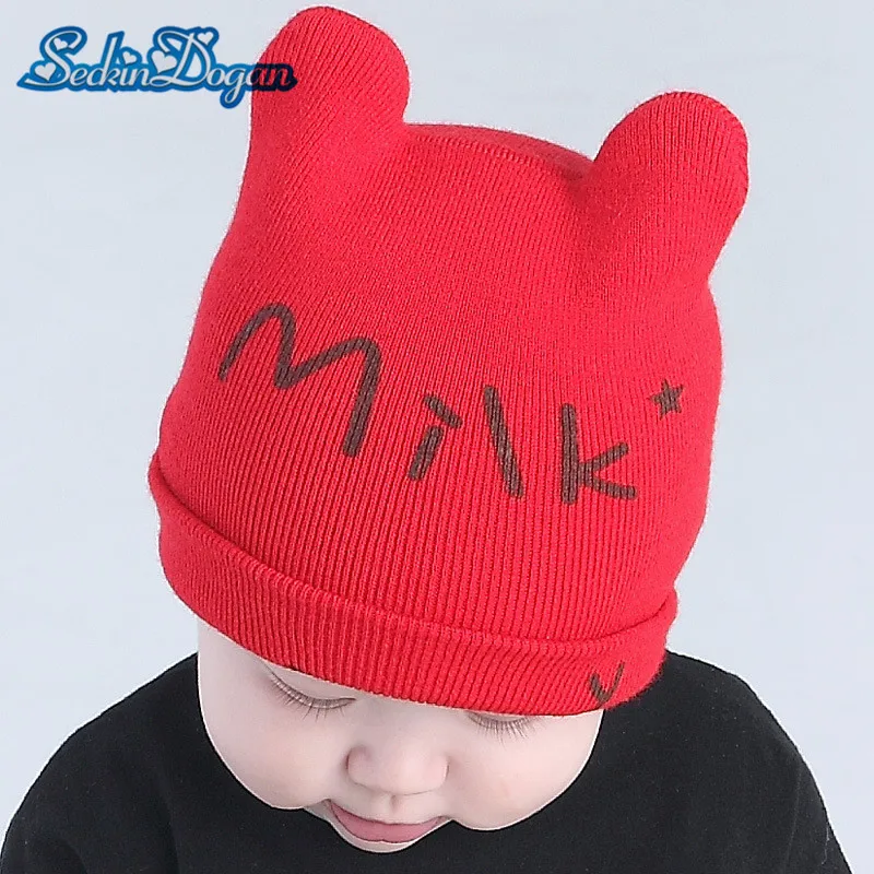 

SeckinDogan Baby Hat Cute Cartoon Stereo ear Cotton Baby Hats 0-12 Months Toddler Knitted Infant Boy Girl Casual Cap