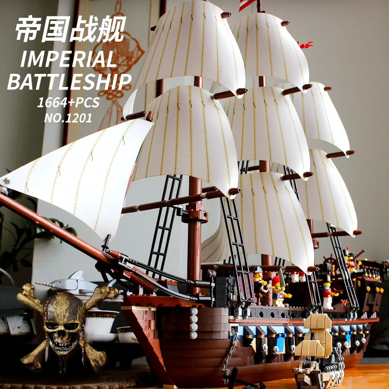 

NEW DHL SY1201 22001 Pirate Ship warships Model Building Kits Block Briks Toys Gift 1664pcs Compatible 10210