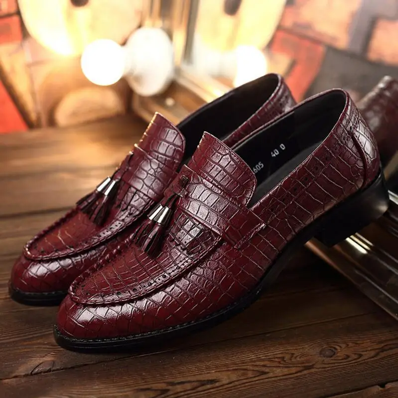 

Men summer male slip on low heels man formal crocodile PU shoes business loafers zapatos de hombres personlizar zapatos C01387