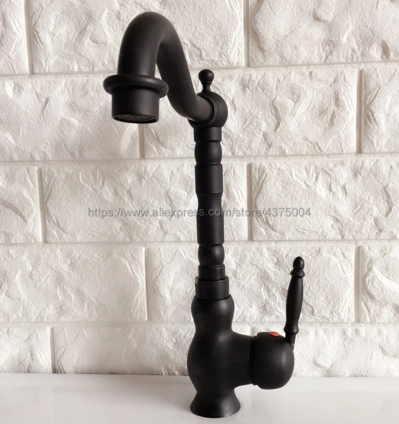 Single Handle Bathroom Hot/Cold Basin Faucet Bathroom Kitchen Deck Mounted Oil Rubbed Bronze Basin Faucet Nnf359
