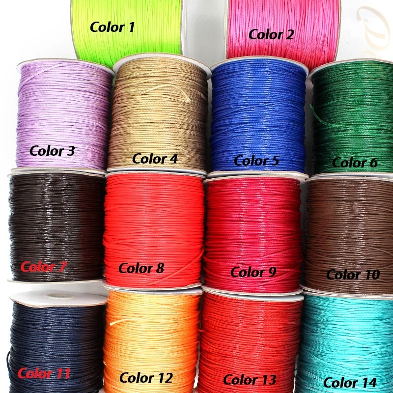 15 meters 1.5mm waxed rope necklace waxed string thread cord wax cotton cord string strap for bracelet
