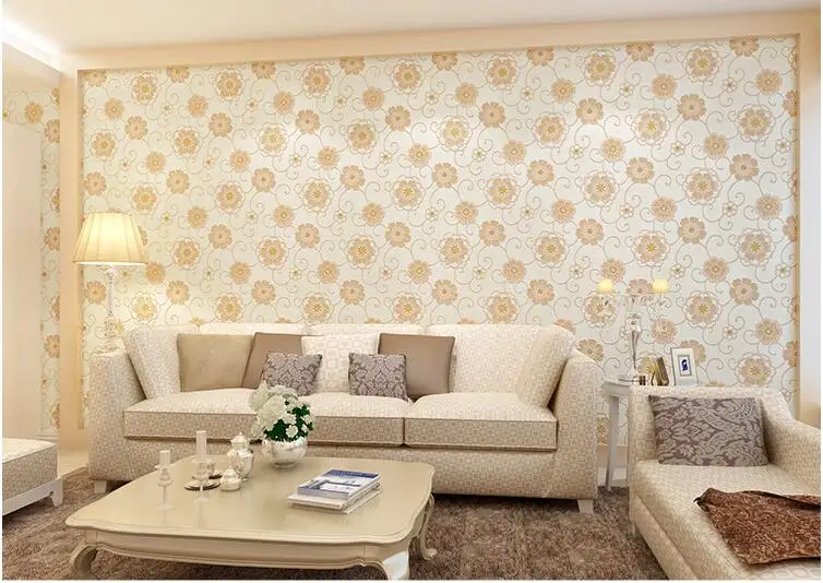 Waliicorners warm pastoral bedroom living room wall paper 3D embossed non woven flower wallpaper 9 QQ20180116001925