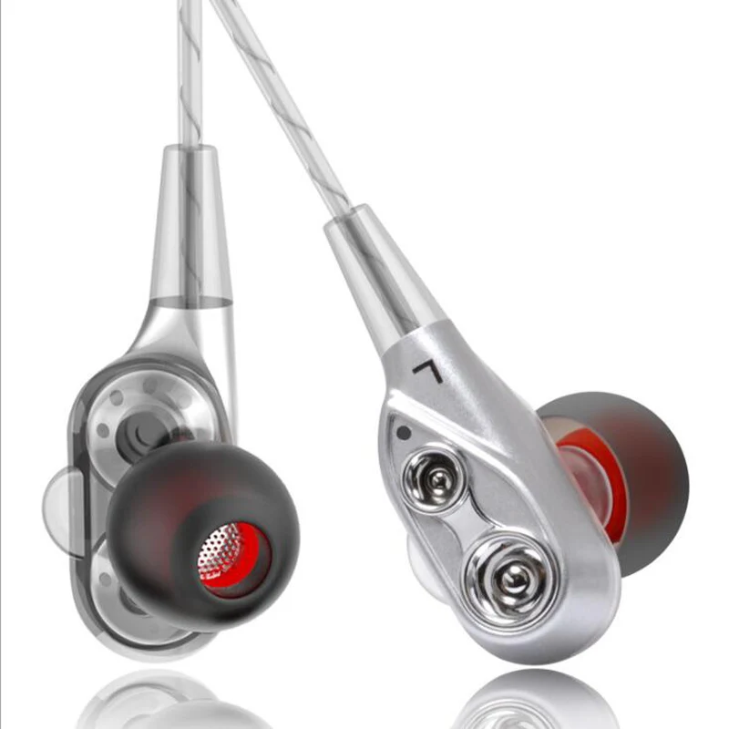 Super Bass Wired Earphone Dual Dynamic Earbud Stereo Sound Headset with Mic 3 5mm Jack for xiaomi Sony LG Hifi Sports Earphones