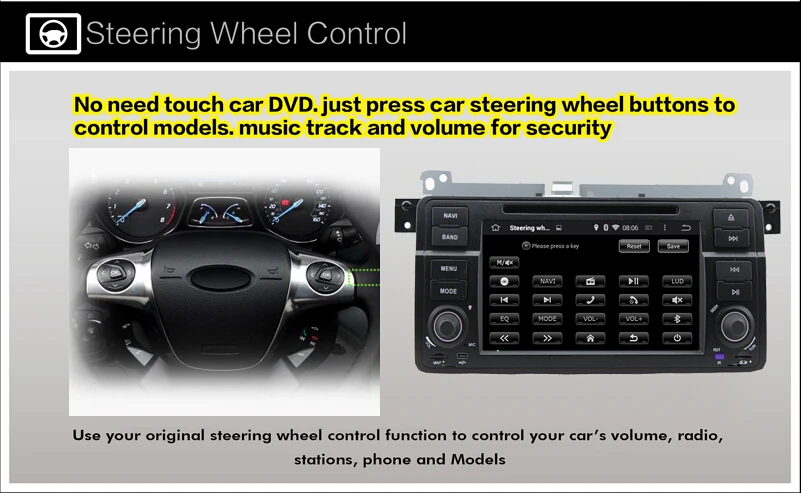 Perfect 2019 In Stock Car DVD Player for BMW E46 Navigation Android 9.0 Wifi 4G 3G GPS Bluetooth Radio RDS USB SD Free 8GB SD Map DVR 14