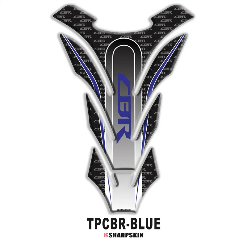 3D карбоновая накладка на бак мотоцикла Защитная Наклейка Наклейки чехол для Honda CBR 250RR 600RR 900RR 1000RR 650F 500R Fireblade - Цвет: Синий