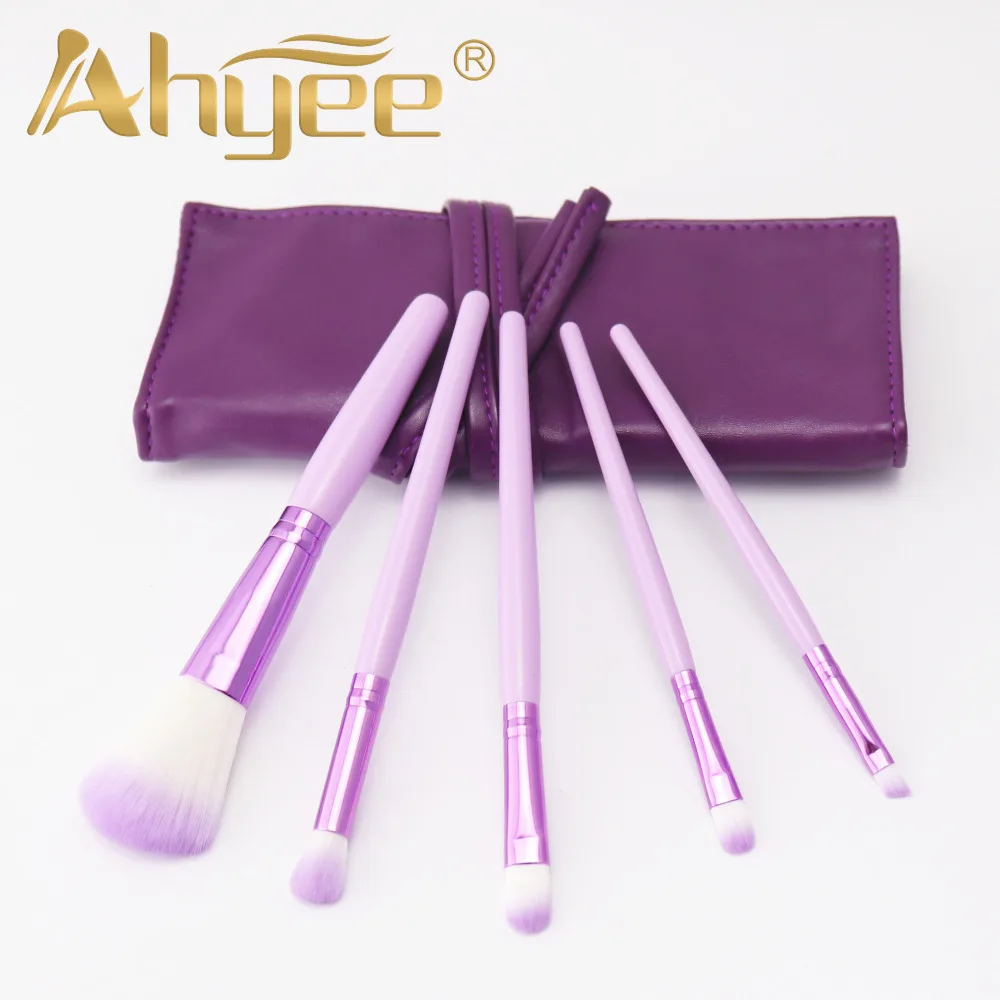 

Light Purple 5PCS Popular Natural Skin Care Makeup Brushes Set Lady Portable Makeup Tools Wholesale Fashional Basic Brush Kits