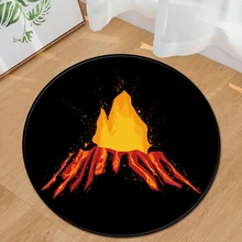 EHOMEBUY, Новое поступление, ковер, черный, для ног, Круглый, ковер, Вулкан, для дома, отеля, для украшения пола, для спальни, коврик для гостиной, круглый