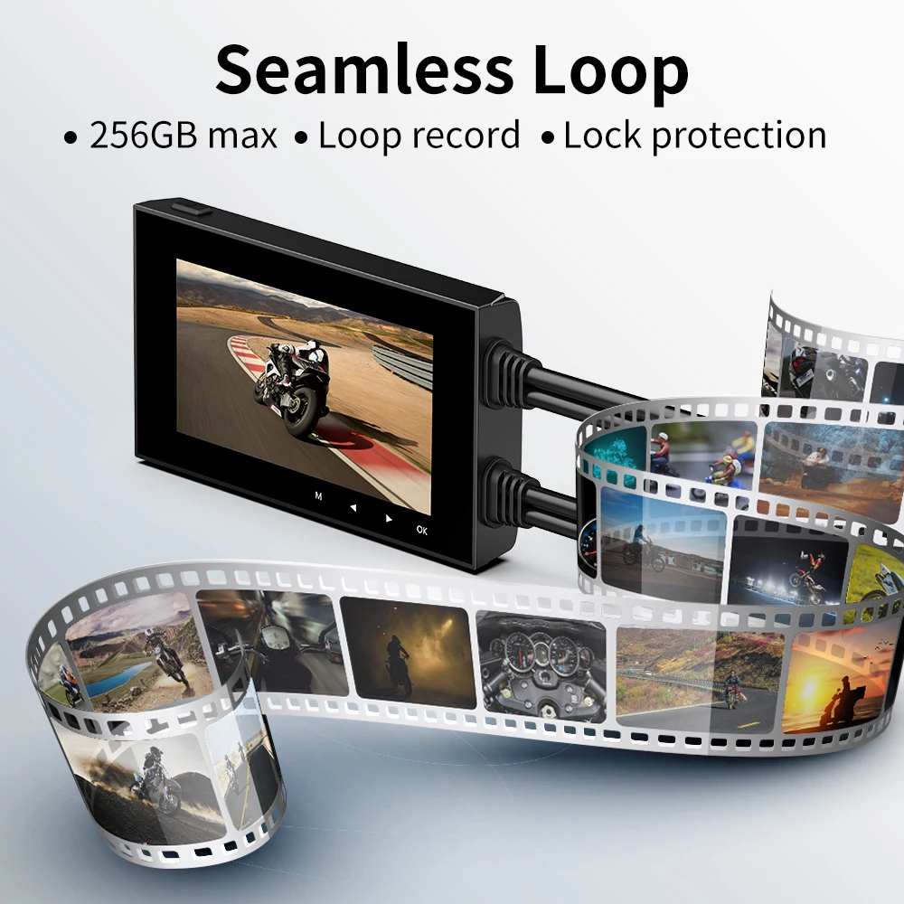  Motowolf M1 Dual Lens 1080P Dash Cam DVR Motorcycle Camera Driving Recorder Waterproof Support Wi-F