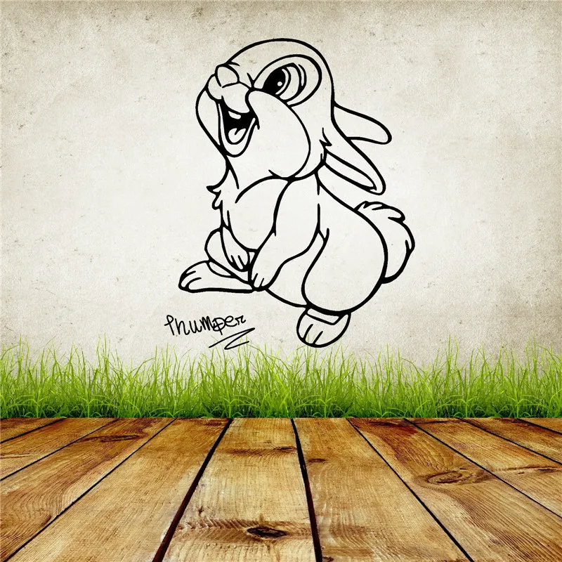 

G394 THUMPER the rabbit WALT Cute Rabbit vinyl Wall Art Sticker For Girl bedroom Decorative Removable Wall Decal Home Decor