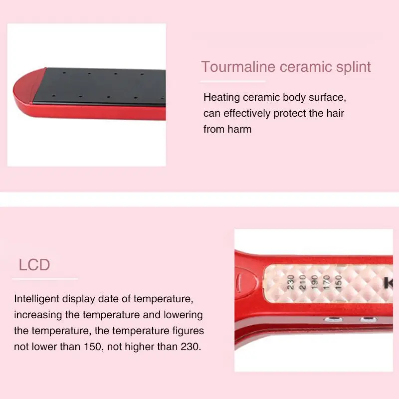Kemei KM-1980 пять останов контроля температуры прямой бар волос гладить прямые волосы палки энергетика фанеры
