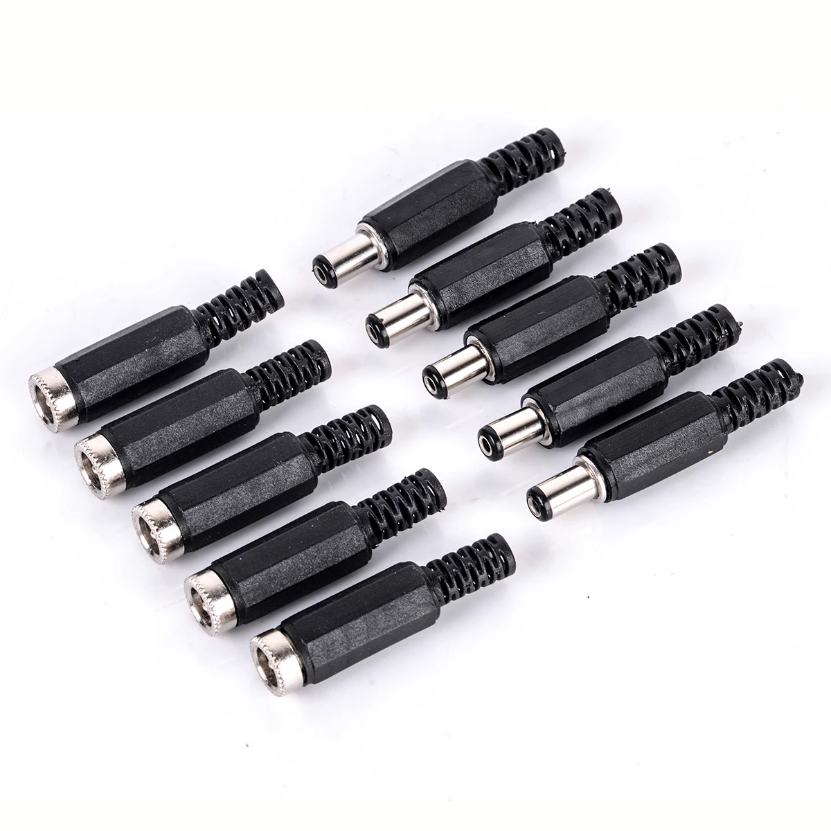 10pcs Male / Female DC Power Jack Plugs Socket Adapter Connector DC Plugs for Socket Repairs Tool 2.1mm x 5.5mm