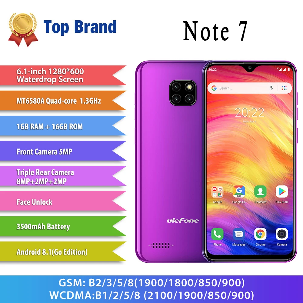 Ulefone ملاحظة 7 الهاتف الذكي 19:9 رباعية النواة 6.1 بوصة 3500 mAh Waterdrop شاشة 16 GB ROM الهاتف المحمول WCDMA الهاتف المحمول android8.1 Ulefone ملاحظة 7 الهاتف الذكي 19:9 رباعية النواة 6.1 بوصة 3500 mAh Waterdrop شاشة 16 GB ROM الهاتف المحمول WCDMA الهاتف المحمول android8.1