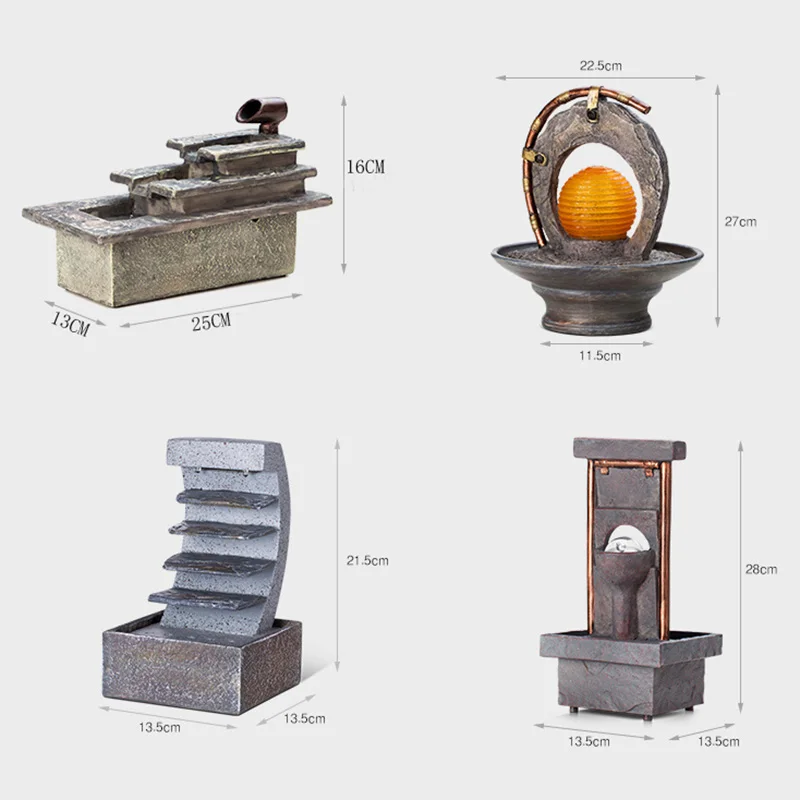 110 V-240 V Мини светодиодный фонтан бонсай Feng Shui хрустальный шар украшением рабочего стола офиса садок для рыбы домашний декор Lucky Бизнес подарок