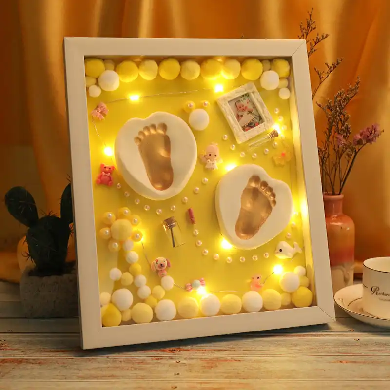 clay handprint and footprint frame