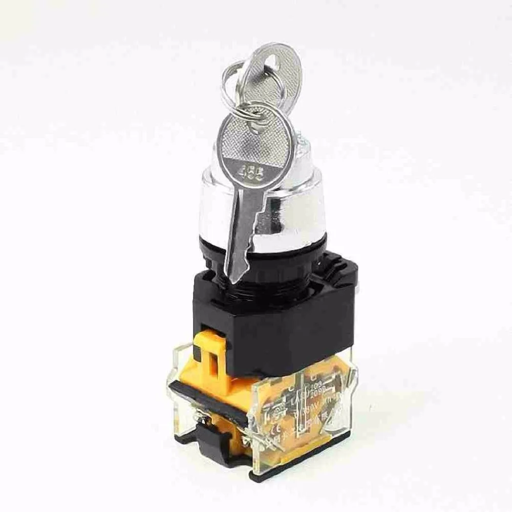 LA38 203 On/Off/On Three 3 Position Rotary Selector Key Lock Switch 10A