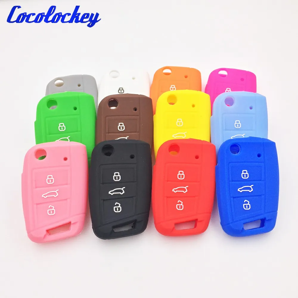 Cocolockey Silikon Auto Schl ssel Abdeckung Fall Sch tzen F r VW Golf 7 