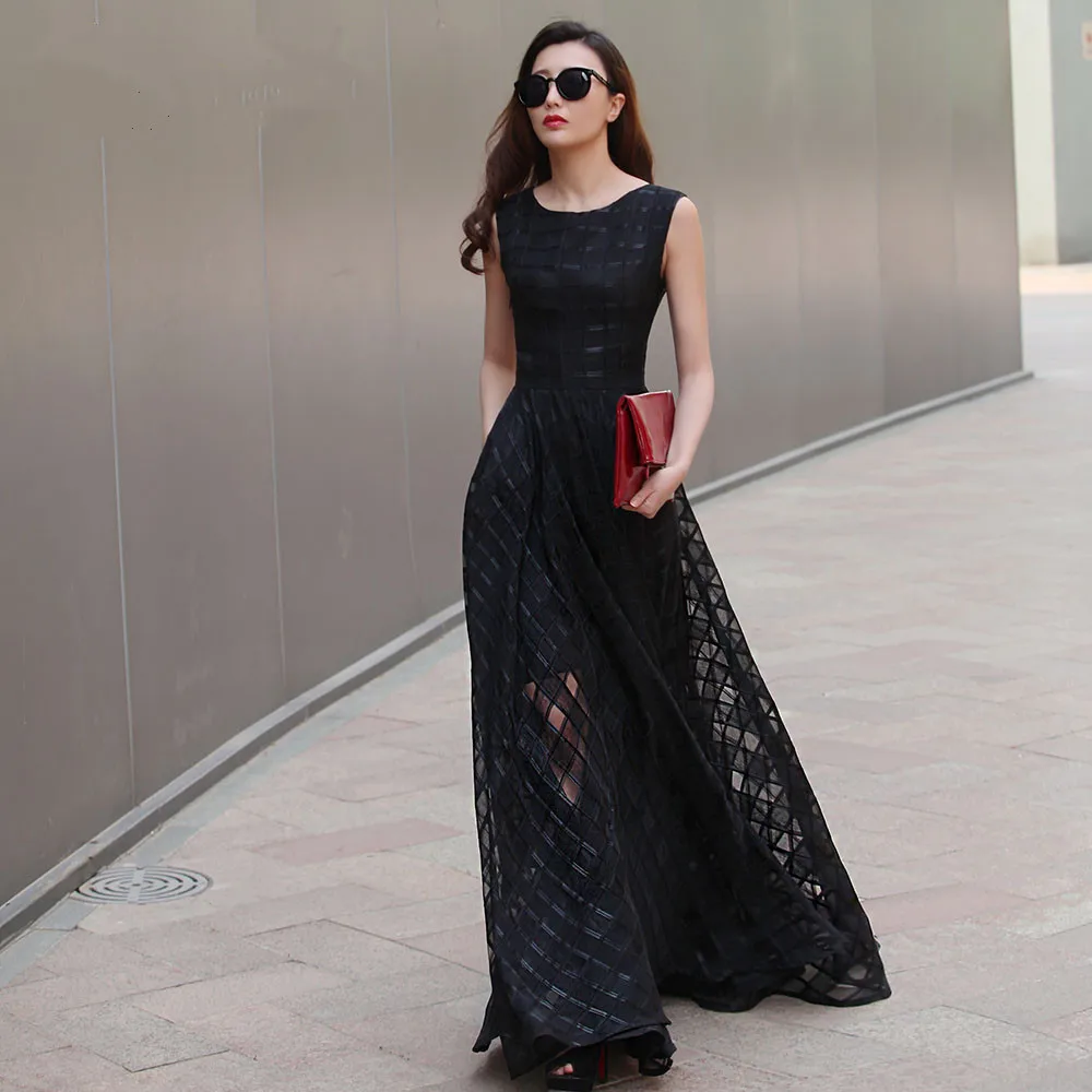6XL-7XLPlus-Size-2015-Summer-Style-Elegant-Slim-Maxi-Novelty-Full-Vestidos-Casual-Long-Dress-Women