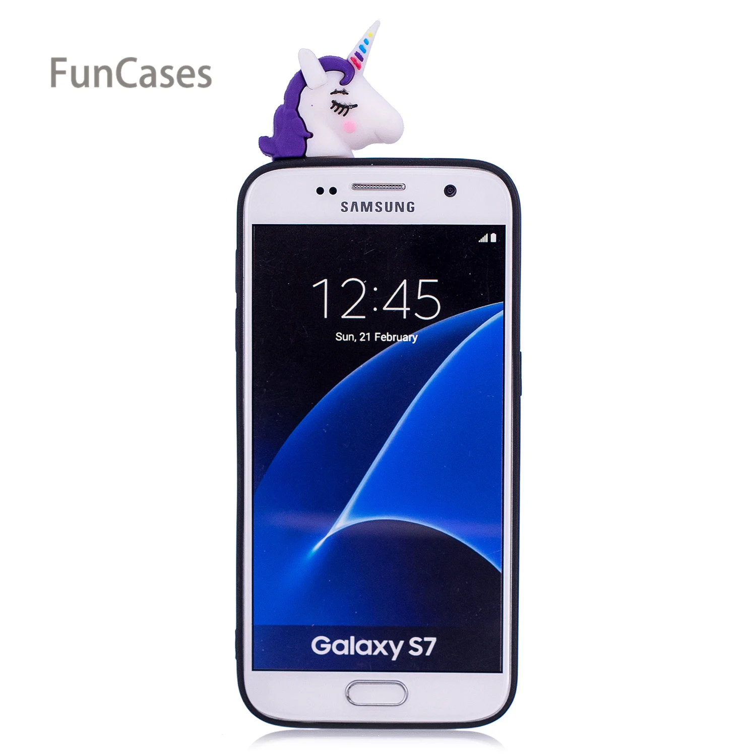 3D Единорог чехол для телефона с рисунками покрытие samsung S7 мягкая