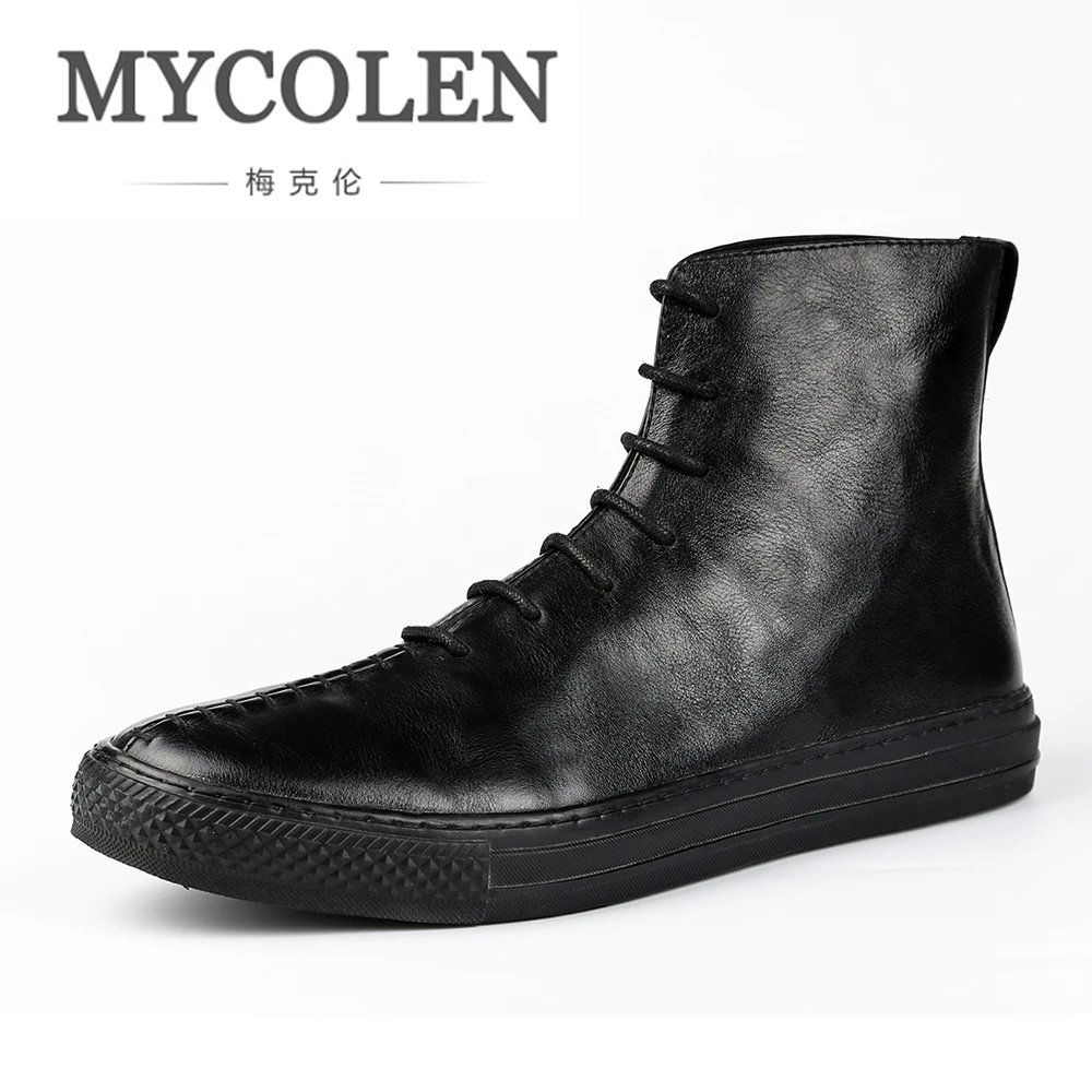 

MYCOLEN 2018 New Winter Fur Warm Fashion Ankle Boots Male Shoes Adult Casual Boots For Men Comfort Lace-Up Footwear