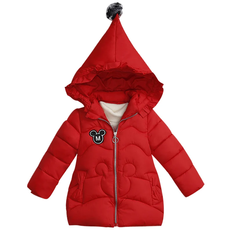 Рождественский зимний пуховик, парка для девочек, пальто для мальчиков пуховики детская одежда для снежной погоды детская верхняя одежда пальто для малышей - Цвет: red