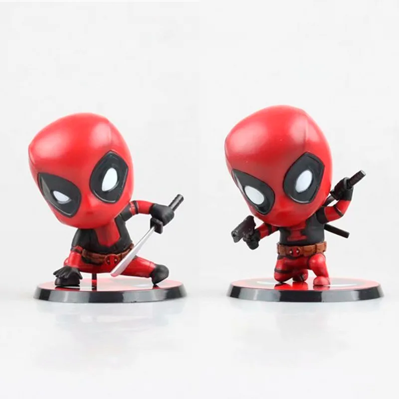 

10cm Marvel Toys Deadpool Figure Bobble-Head 1/10 Scale Pre-painted Mini Collectible Model Dolls Toy for kids gift Christmas