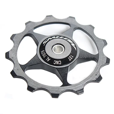 black 13T Алюминиевый сплав MTB велосипедный задний переключатель шкив Jockey колесо дорожный велосипед направляющий ролик холостой части Аксессуары для велоспорта 5 цветов - Цвет: black