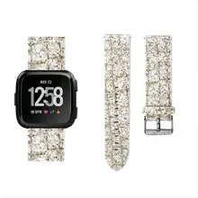 Hiperdeal роскошные текстуры с сияющими блестками кожаный ремешок замена часы ремешок для Fitbit Versa Dropshipping Июнь 23